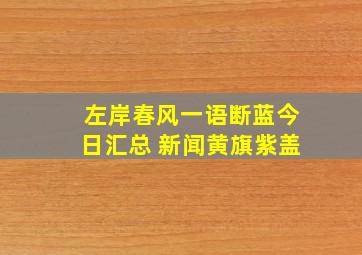 左岸春风一语断蓝今日汇总 新闻黄旗紫盖